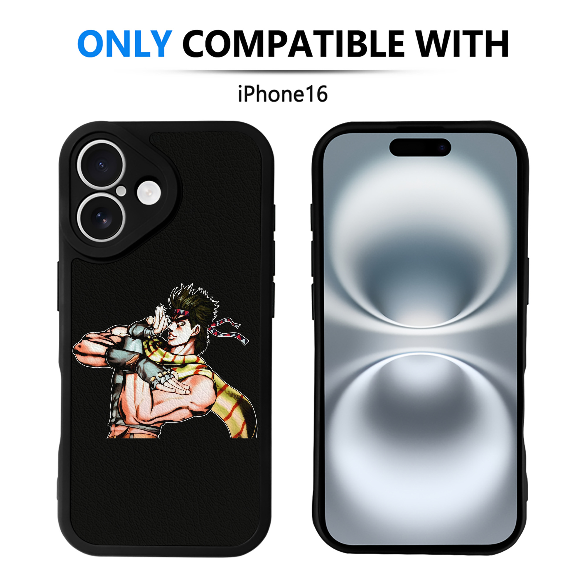（画像用） ジョジョの奇妙な冒険 ジョセフ?ジョースター JoJo's Bizarre Adventure Joseph Joestar 【iPhone 16シリーズ対応】シリコンスマホケース（レザー調） 材質：シリコン